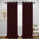 Easy-Going Blackout Curtains for Bedroom, Solid Thermal Insulated Grommet and Noise Reduction Window Drapes, Room Darkening Curtains for Living Room, 2 Panels (52x96 in,Wine) by CozyNest Decor