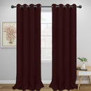 Easy-Going Blackout Curtains for Bedroom, Solid Thermal Insulated Grommet and Noise Reduction Window Drapes, Room Darkening Curtains for Living Room, 2 Panels (52x108 in,Wine) by CozyNest Decor