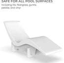 Aqua Outdoors in-Pool DEEP Ledge Chaise Set - Two Chaises - Two Headrest Pillows - Chaise Risers and One Large in Pool Side Table - for ledges 9"-14" inches Deep (White Granite-Grey) by GreenHaven Gardens