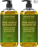 MAJESTIC PURE Arnica Sore Muscle Massage Oil for Massage Therapy - Refreshing, and Relaxing - Natural Oils with Lavender & Chamomile Essential Oils - All Skin Types - Men & Women - 8 fl oz (Pack of 2) by CozyNest Decor