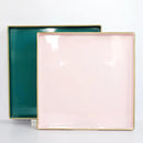 Spsyrine Pink Decorative Serving Tray with Handles, 13" X 13" Square Plastic Coffee Table Tray for Ottoman, Living Room, Bathroom, Home Decor. by CozyNest Decor