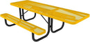 Coated Outdoor Furniture Heavy-Duty Portable ADA-Compliant Outdoor Picnic Table, Expanded Metal Patio Dining Furniture Made in America (8ft Rectangular, One-Side Handicap, Yellow) by GreenHaven Gardens