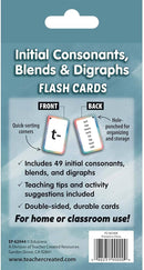Teacher Created Resources Initial Consonants, Blends & Digraphs Flash Cards (EP62044) 3-1/8" x 5-1/8" by TinyTreasures Baby Boutique