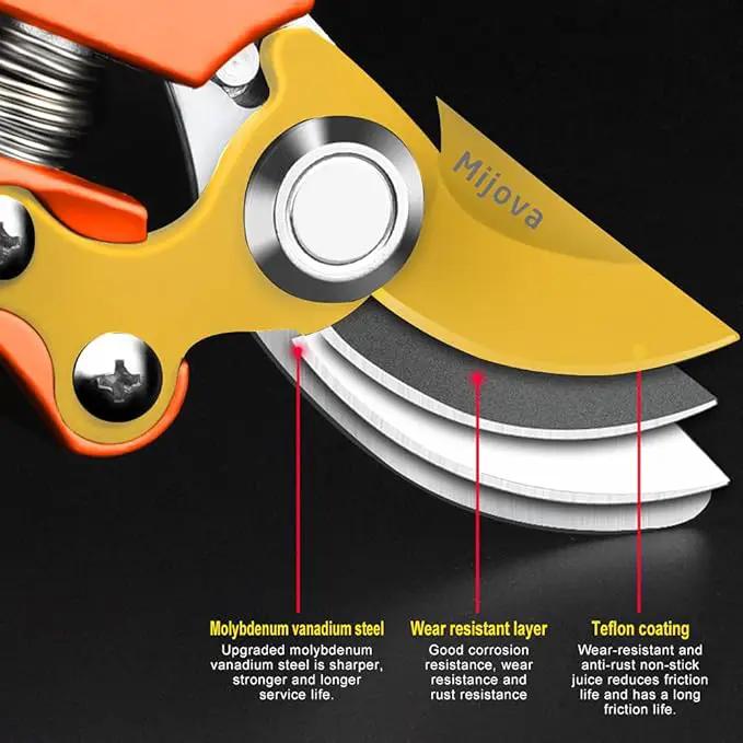 Garden Pruners, Heavy Duty Garden Clippers,Pruning Shears with Adjustable Thumb Lock,Hand Gardening Tools Pruners,Stainless Steel Sharp Gardening Scissors (MJ003), photo 4 of 7