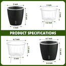 Self Watering Pots for Indoor Plants, 6-Pack 5'' Self Watering Planter with Drainage Holes, Small African Violet Pots with Water Indicator, Clear Wick Orchid Pot, Black by CozyNest Decor