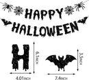 Orange Black Happy-Halloween Party Decorations - 13PCS Spider Web Bats Streamers Banner ,Paper Flowers Lanterns Tissue Pom Poms Fans, Classroom Birthday Bachelorette Hanging Supplies Decor Hugfond by CozyNest Decor