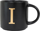 COLLECTIVE HOME - Monogram Ceramic Mugs, 15 oz Golden Initial Black Coffee Cups, Elegant Alphabet Tea Mugs, Elegant Personalized Mug with Gift Box, Unique Mug with Double Side Capital Lette (I) by CozyNest Decor