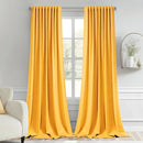 MIULEE Yellow Back Tab Blackout Curtains 108 Inch Long 2 Panels Set for Bedroom, Rod Pocket/Pinch Pleat Extra Long Thermal Insulated Living Room Darkening Pleated Light Blocking Drapes by TinyTreasures Baby Boutique