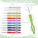 Yarniss Crochet Kits with Case, Beginner Crochet Set Includes 1050 Yards Crochet Yarn & 12 Size Ergonomic Crochet Hooks by TinyTreasures Baby Boutique