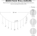 Mkono Moon Phase Wall Hanging Boho Aesthetic Room Decor Metal Moons Garland Hanging Art Bohemian Home Decoration for Girls Room Nursery Bedroom Livingroom Dorm, Ideal, Silver, 50" by CozyNest Decor
