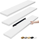 Sorbus Floating Shelves for Wall - 35 Inch Long Bathroom Shelves, Wall Decor for Bedroom, Kitchen, Living Room & Book Storage - Mounted Floating Shelf with Invisible Brackets (White, 3 Pack) by CozyNest Decor