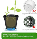 Homenote Pots for Plants, 15 Pack 6 Inch Plastic Planters with Multiple Drainage Holes and Tray,Plant Pots for All Home Garden Flowers Succulents (Black) by GreenHaven Gardens