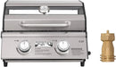 Monument Grills Clearview® 2-Burner Tabletop Propane Gas Grill with 1 Pound Tank Adapter(2 items) by GreenHaven Gardens