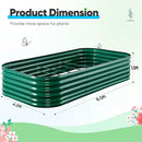 Quictent Galvanized Raised Garden Bed Kit, 8x4x1.5 ft Oval Metal Planter Box Tall for Vegetables Outdoor Backyard, Rubber Strip Edging Included (Dark Green) by GreenHaven Gardens