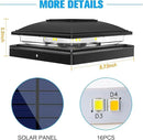 VOLISUN Solar Post Cap Light Outdoor Waterproof 16pack,Solar Fence - Post Lights for 4x4 5x5 6x6 Wooden/Vinyl Post,Black Deck Cap Light Solar Powered with Warm White for Garden/Patio/Porch by CozyNest Decor