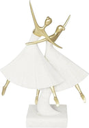 Deco 79 Polystone Dancer Decorative Sculpture Ballet Home Decor Statue with Gold Accents, Accent Figurine 9" x 4" x 13", Cream by CozyNest Decor