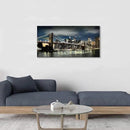 Brooklyn Bridge Canvas Wall Art: Skylines Reflections in New York Artwork for Office Living Rooms(40”x20”) by CozyNest Decor