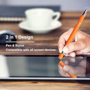 Ballpoint Pen with Stylus Tip, Soft Touch Click Metal Pen, 1.0mm Medium Point, Black Ink, 12 Count(Orange) by TinyTreasures Baby Boutique