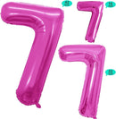 GOER Pink Foil Balloons Number 7,Huge Number Balloons for 7th 77th Birthday Party Supplies Anniversary Decorations(3 pcs,42 inch,32 inc,16inch) by TinyTreasures Baby Boutique