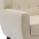 UIXE PU Leather Accent Chairs Set of 2, Modern Arm Club Chair Upholstered Armchair for Living Room, Comfy Single Sofa Seats Button Tufted Reading Seating, Cream by CozyNest Decor