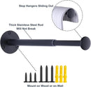 2 Pack Retractable Hanger Holder for Laundry Room, Wall Mount Organizer Rack for Lightweight Clothes, Space Saving Laundry Hook Rod, Keep Empty Hangers Handy, Black by CozyNest Decor