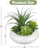 Large Artificial Succulents Plants Faux Succulents in Pots Fake Succulent Arrangement Potted Plants with White Ceramic Pot for Office Desk Bathroom Shelf Living Room Indoor & Outdoor Home Decor by GreenHaven Gardens