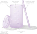 Olababy Clear View Silicone Training Cup with Straw Lid | Toddler Sippy Trainer 12mo+ | Unbreakable Water Drinking Cups for Kids 2yr+ | Baby Led Weaning & Feeding Supplies (Lilac, 9 oz) by TinyTreasures Baby Boutique