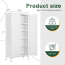 Letaya White Storage Cabinet with Feets-Metal Home Kitchen Pantry Cabinets with Doors and Adjustable Shelves,Organization Locker for Cupboard/Bedroom/Dining/Living/Bathroom/Office/Garage Room (White) by CozyNest Decor