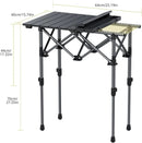 Folding Camping Table, Aluminum Roll Up Camping Table Adjustable Height with Storage Net and Bag, Lightweight Outdoor Table 25” X 16”, for Outdoor Travel BBQ Party Picnic, Black by GreenHaven Gardens
