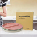 greenandlife 9 Inch (4PCS) Unbreakable Divided Plates for Kids Adults, Dishwasher & Microwave Safe Compartment Plate, Lightweight Reusable Plastic Portion Control Plates, BPA Free and Healthy by CozyNest Decor