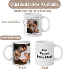 Custom Photo & Text Mug Add Personalized Text, Upload Your Image Personalized 11.5oz Mug Choose From Various Designs The Suitable Gift for Parents (C02 TEXT & PHOTO) by TinyTreasures Baby Boutique