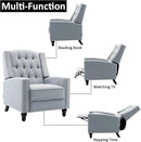 Fabric Push Back Recliner Chair Mid Century Tufted Single Comfy Reading Sofa Chair for Living Room/Bedroom/Home Theatre, Grey by CozyNest Decor