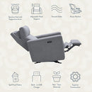 Nurture& The Glider Premium Power Recliner Nursery Glider Chair with Adjustable Head Support | Designed with a Thoughtful Combination of Function and Comfort | Built-in USB Charger (Gray) by TinyTreasures Baby Boutique