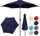 FLAME&SHADE 10ft Patio Umbrella - Outdoor Umbrella with 6 Sturdy Ribs, Push Button Tilt and Crank, UV Protection Table Market Umbrella for Pool, Porch，Garden, Deck, Backyard (Navy Blue) by GreenHaven Gardens