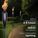 Deco Home Pack of 4 Metal Garden Torches - Citronella for Outdoor Ambiance - Decorative and Functional Citronella Torches for Patio, Lawn, and Backyard - Black by GreenHaven Gardens