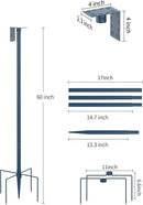 Bird Feeder Pole Stand – 60 Inch Height Feeding Station with 1-Inch Dia Heavy Duty for Hanging Feeders, Bird House Pole Mount Kit for Outdoor, Slip-Fit Connection，Blue by GreenHaven Gardens