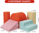 6-Piece Soft PU Leather Toddlers Climbing Toys, Baby Foam Climbing Blocks for Babies Toddlers, Waterproof Foam Play Gym Climber Structures for Toddler 3, Indoor Climb and Crawl Activity Play Set by TinyTreasures Baby Boutique