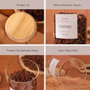 6-Pack Borosilicate Glass Storage Jars with Bamboo Lids + 132 Pre-Printed Pantry Labels Included, BPA-Free Thicken Airtight Containers for Flour, Sugar, Rice, Microwave & Freezer Safe(100OZ/54OZ/27OZ) by CozyNest Decor