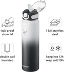 Enerbone 32 oz Insulated Water Bottle, Stainless Steel Bottle with Carrying Strap, Double-Wall Vacuum Insulation Design, Leakproof Sports Bottle with Straw, Keep Drinks Cold or Hot for Hours by CozyNest Decor