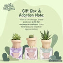 Original Earthlings Sitting Pot - 3.5 Inch Cute Plant Pot - Plastic Funny Planter with Drainage - Unique Cactus Plant Lover Gift - Small Succulent Face Flower Pot - Cute Plant Gifts for Plant Lovers by GreenHaven Gardens