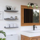 RICHER HOUSE 3 Set Floating Shelves for Wall, Black Wall Mounted Shelves with Lip for Storage, Display Picture Ledge Shelf for Bedroom Bathroom Kitchen Living Room Decor, Modern Grey by CozyNest Decor