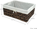 Basket of Rectangular Woven Seagrass Storage Bin with Handle,Kingwillow. (Wood&water hyacinth, Set of 3) by GreenHaven Gardens