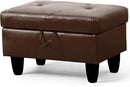 Ottoman Rectangular Storage Ottoman Bench, Faux Leather Footrest, Coffee Table, Stool Footstool with Hinged Lid for Living Room, Bedroom, Entryway, Brown, 28.5"x19"x17.5" by CozyNest Decor