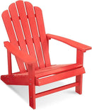 Psilvam Classic Adirondack Chair, Standard-Sized Poly Lumber Fire Pit Chair, 350Lbs Support Weather Resistant Patio Chairs for Garden, Party, Beach(Red) by GreenHaven Gardens