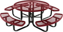 Coated Outdoor Furniture Heavy-Duty Portable Outdoor Kids Table with Umbrella Hole, Expanded Metal Kids Picnic Table, Commercial-Grade, Made in America (46 In, Round, Childrens, Burgundy) by GreenHaven Gardens