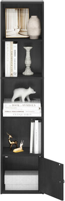 Furinno Luder Shelf Bookcase with 1 Door Storage Cabinet, Blackwood by TinyTreasures Baby Boutique