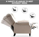 CANMOV Push Back Recliner Chair Set of 2, Elizabeth Fabric Recliner with Tufted Back Home Theater Seating w/Padded Seat and Nailhead Trim, Wooden Legs, Adjustable Single Sofa，White by CozyNest Decor