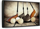Elephant Stock Golf Sets Wall Art - Horizontal Framed Canvas - 1-Piece Mancave Wall Decor - Photography Sports Canvas Print - Yellow and Brown Decor for Wall - 25" X 17" by CozyNest Decor