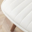 LUNLING Swivel Dining Chairs, Mid Century Modern White Faux Leather Kitchen Chairs with Arms,Bamboo Legs Side Chairs No Wheels,Accent Chair for Dining Rooms and Offices,1PCS by CozyNest Decor