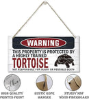 Warning Sign, Tortoise Warning Wood Plaque Sign, Funny Door Signs, Decorative Wood Hanging Suspension Plaque, Farmhouse Wooden Wall Decor, Outdoor Hanging Wooden Signs by CozyNest Decor